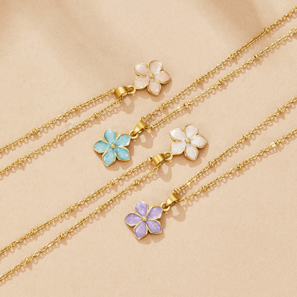 Purple Sakura Bloom Gold Necklace - Beautiful Earth Boutique
