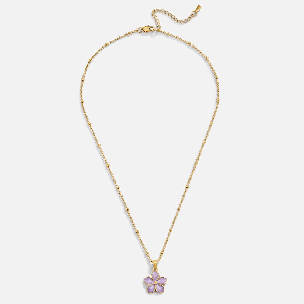 Purple Sakura Bloom Gold Necklace - Beautiful Earth Boutique