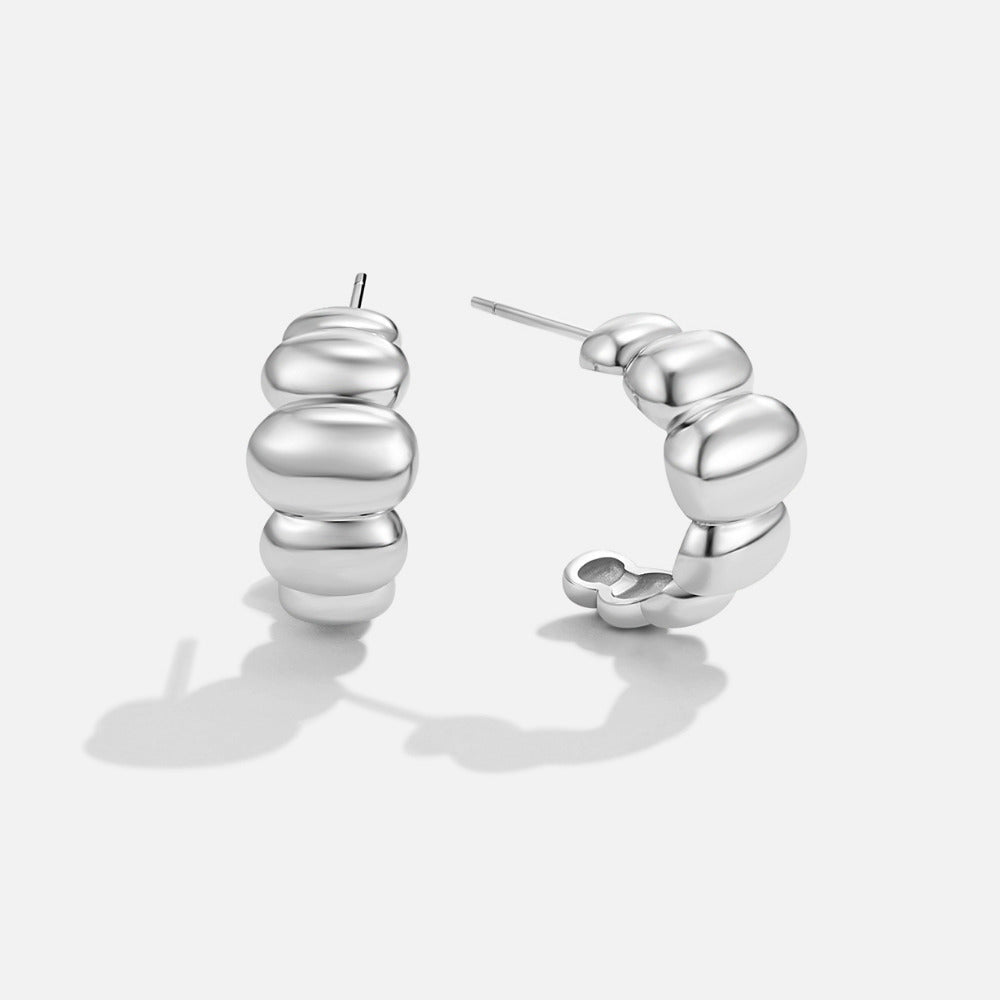 Rene Silver Puff Earrings - Beautiful Earth Boutique