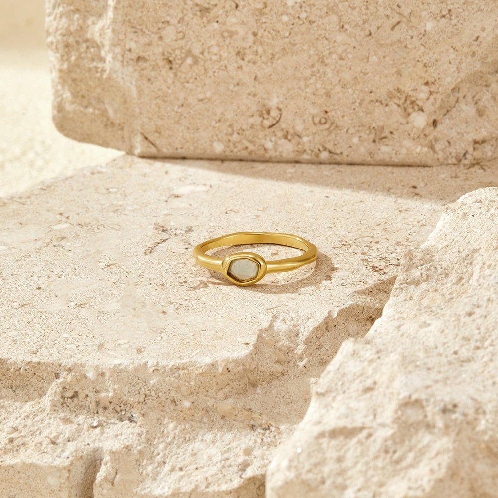 Selene Gold Moonstone Ring - Beautiful Earth Boutique