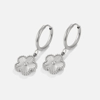 Silver Clover Hoop Earrings - Beautiful Earth Boutique