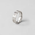 Silver Crystal Clover Band Ring - Beautiful Earth Boutique