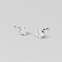 Silver Crystal Clover Stud Earrings - Beautiful Earth Boutique