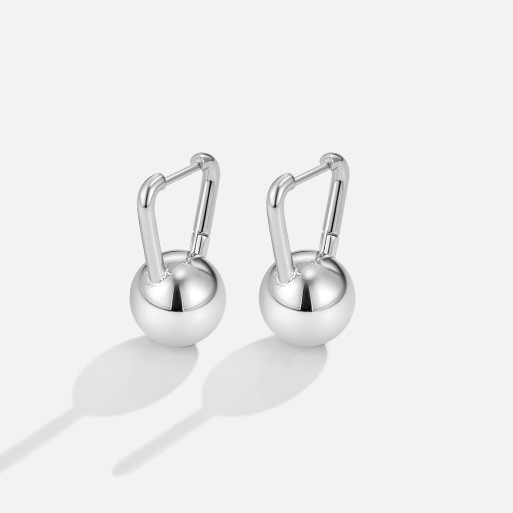 Silver Dumbbell Hoop Earrings - Beautiful Earth Boutique