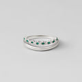 Silver Marissa Emerald Green Layered Ring - Beautiful Earth Boutique