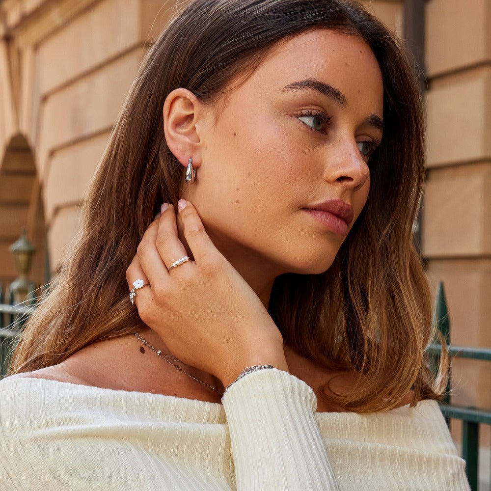 Silver Serenity Hoop Earrings - Beautiful Earth Boutique