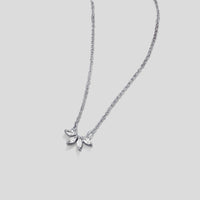 Silver Tiffany Crystal Leaf Pendant Necklace - Beautiful Earth Boutique