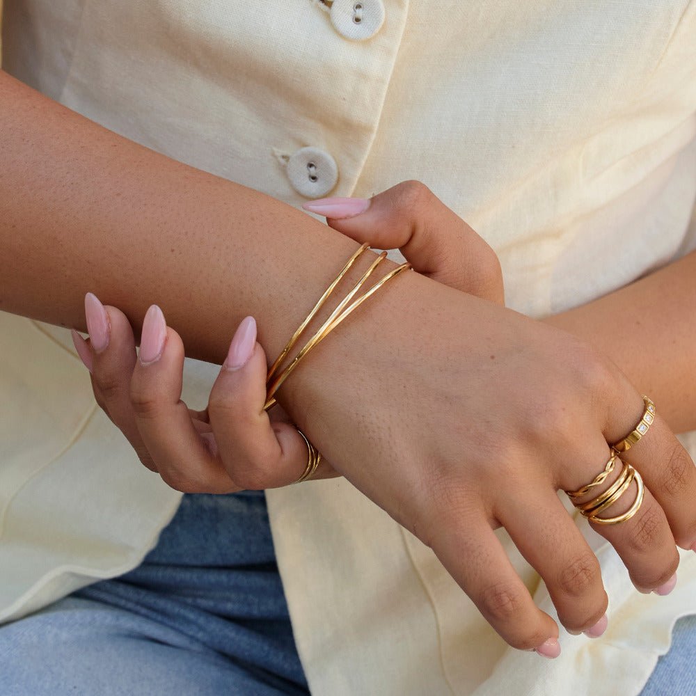 Solana Gold Bangle Set - Beautiful Earth Boutique