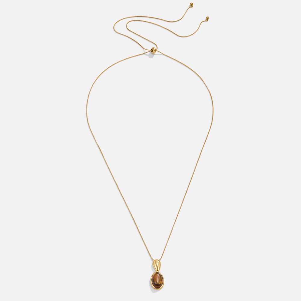 Tiger Eye Stone Long Necklace - Beautiful Earth Boutique