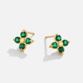 Tiny Emerald Petal Stud Earrings - Beautiful Earth Boutique