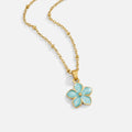 Turquoise Sakura Bloom Gold Necklace - Beautiful Earth Boutique