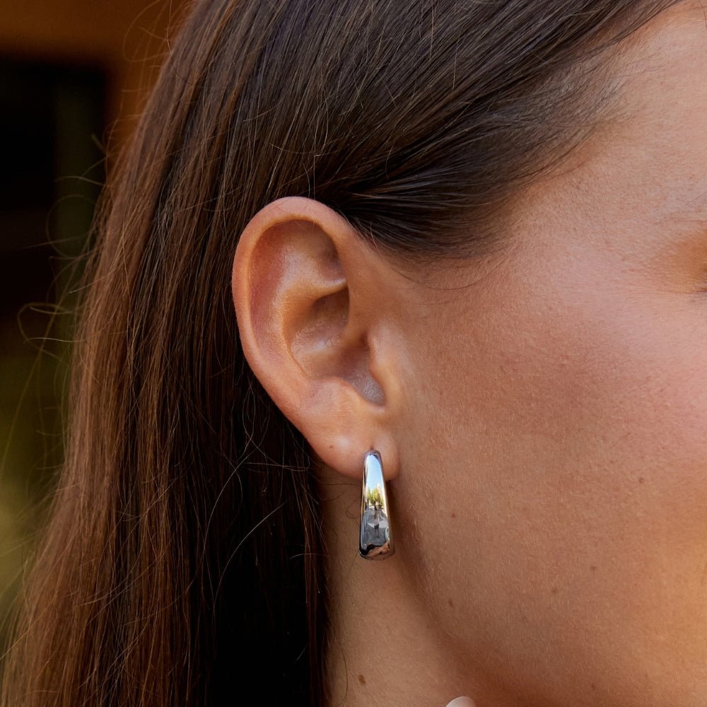 Valentina Silver Hoop Earrings - Beautiful Earth Boutique