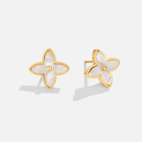 White Blossom Petal Earrings