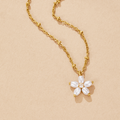 White Flower Pearl Pendant Necklace - Beautiful Earth Boutique
