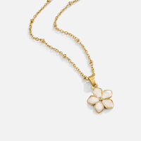 White Sakura Bloom Gold Necklace - Beautiful Earth Boutique