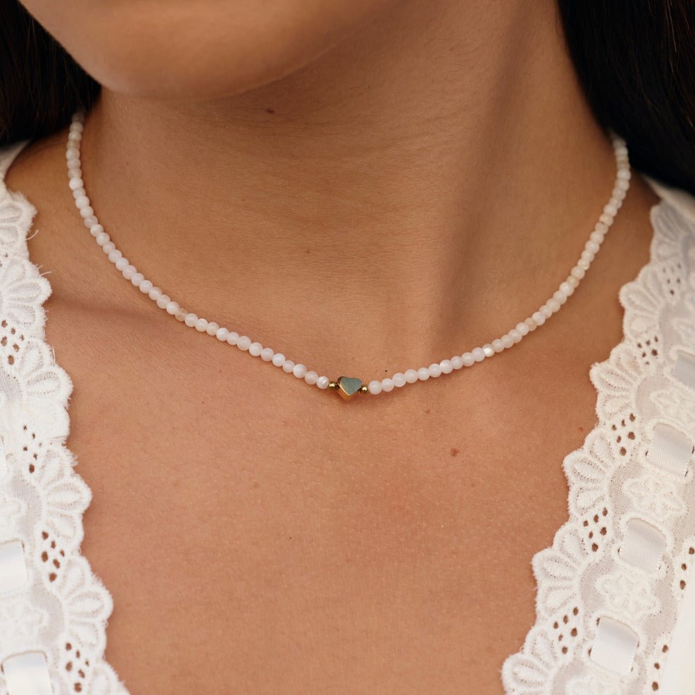 White Selene Bead Necklace - Beautiful Earth Boutique