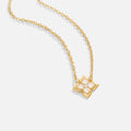 Dalia White Iris Clover Necklace - Beautiful Earth Boutique